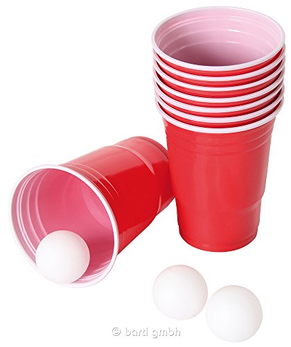 Out of the blue Juego de Beber/Beer Pong / 15 Bolas y 22 Vasos de 550 ml/Material: Plástico