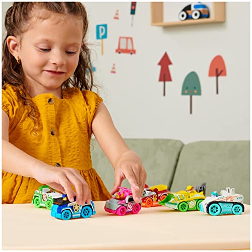 Paw Patrol, True Pack of 6 Collectible Die-Cast Toy Cars, 1:55 Scale, Kids Toys for Boys Girls Ages 3 and up Metal Neon Rescue Vehicles Gift Pack, Multicolor (SPIN Master 6064139)