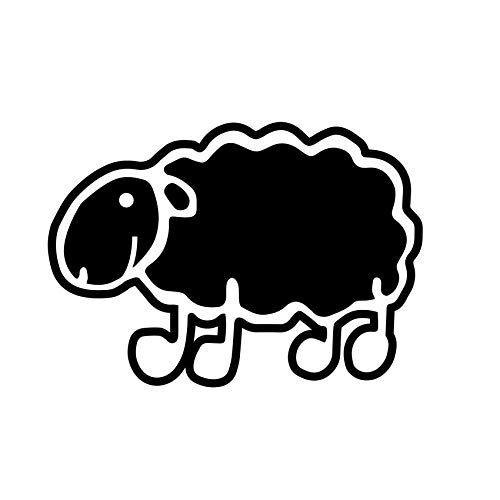 Pegatina Vinilo oveja Latxa (Negro)