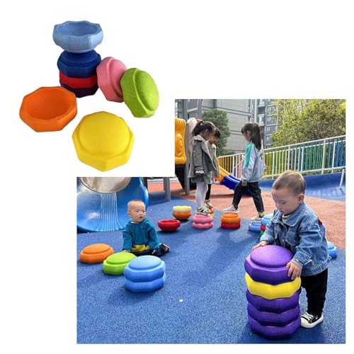 Peldaños para niños, piedras de plástico antideslizante para promover la habilidad de coordinación, juego de coordinación de cursos, juguetes sensoriales para niños pequeños (B)