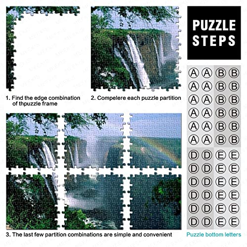 Puzzle para Adultos 1000 Piezas- Vitoria Falls -Puzzle para Adultos Y Niños，puzle Pedagógico,El Alivio del Estrés Juguete Relajante Juego Divertido。1000pcs (75x50cm)