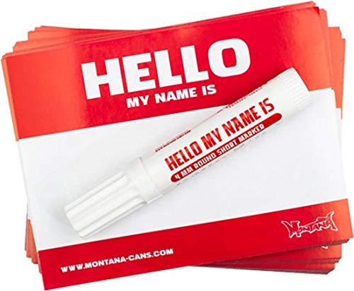 Red Hello My Name Is Stickers