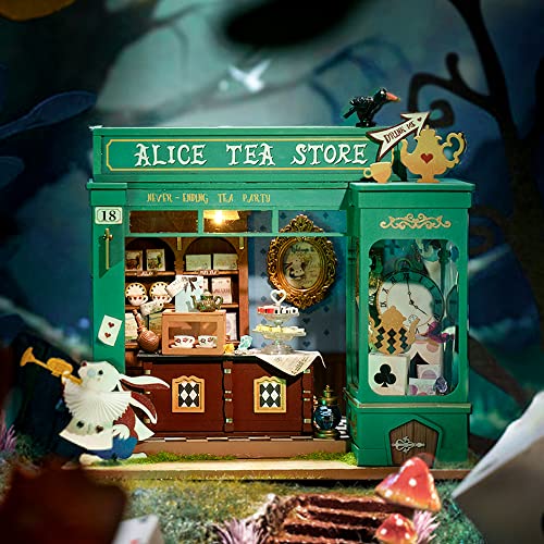 Rolife Maquetas para Construir Adultos La Tienda de té de Alice,DIY Casa de Mininaturaleza,Kit Manualidades Adultos,Regalo Personalizado Profesora Mujer Hombre(DG156)