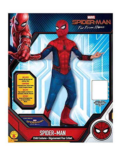 Rubie's Official Marvel Spider-Man Far From Home, disfraz de Spiderman para niños azul y rojo, grande, 8-10 años