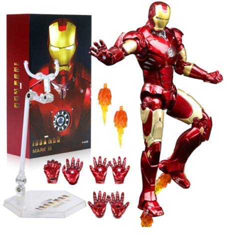 Rubwuih Toys Marvel Iron Man Mark 3 Mark III Figura de acción de 7 Pulgadas