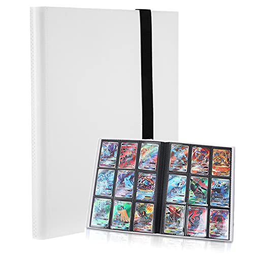 Senbeeda Álbum de Cartas Coleccionables para 360 Cartas, Álbum Titular de Tarjetas, Impermeable Album para MTG Magic, Fortnite, Pokemon, Yu-Gi-Oh, Match Attax (Blanco)