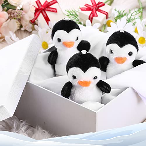 Skylety 8 Piezas de 10 cm Mini Llaveros de Pingüino Lindos Animales de Peluche Pequeños Pingüinos de Peluche Colgantes para Bolsa Adornos de Pingüino de Fieltro para Niños Navidad Regalos Cumpleaños
