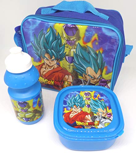TDL Dragon Ball Z Set De Regalo Bolsa Aislante + Botella para Beber + Caja De Almuerzo - Licenciado Oficialmente - Lunch Bag + Sports Bottle + Sandwich Box - Gift Bundle