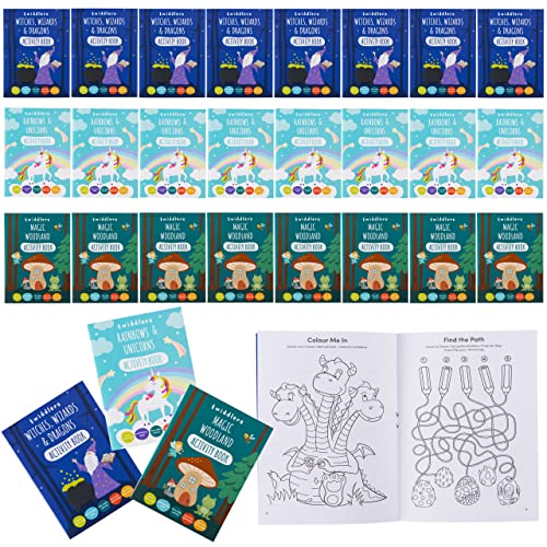 THE TWIDDLERS 24 Mini Libros de Actividades de Fantasía para Niños - Juegos de Contar, Dibujar y Memoria - Ideal para Niños de 4 a 8 años