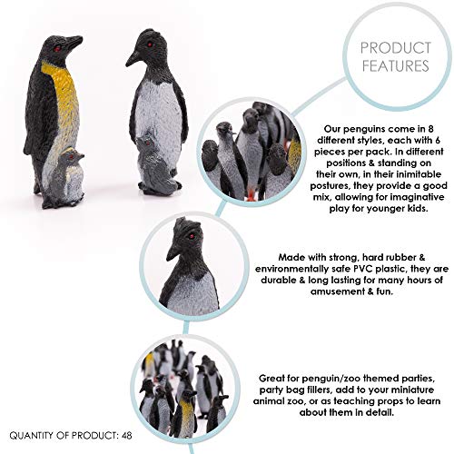 THE TWIDDLERS 48 Piezas Juguetes de Pingüinos - Realistas Figuras de Pingüino | Educativo Figura de Juguete para Niños