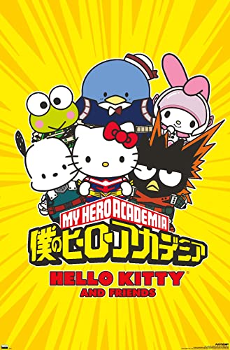 Trends International My Hero Academia x Hello Kitty and Friends - Póster de pared de grupo, 22.3 x 34 pulgadas, versión sin marco