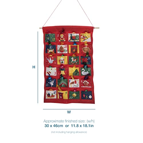 Trimits Make Your Own - Calendario de Adviento de tela, 30 x 46 cm, color rojo