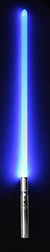TXQ RGB 12 colores LED espada láser de combate Elsa gris/cañón de rifle Duel Lightsaber 102 cm hoja 1 pulgada + sonidos + efectos
