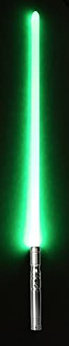 TXQ RGB 12 colores LED espada láser de combate Elsa gris/cañón de rifle Duel Lightsaber 102 cm hoja 1 pulgada + sonidos + efectos