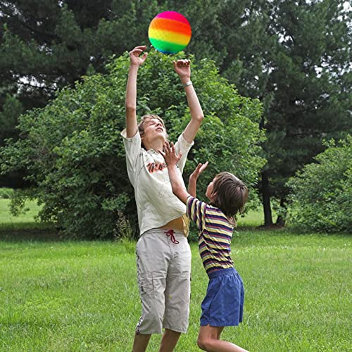 TZQFROCE Pelota arco iris de 2 piezas Pelota arco iris hinchable de PVC Plegable para guardar Pelota de juego para niños Colores brillantes para parque y playa Diversión al aire libre