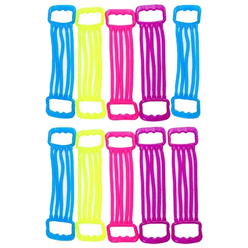UOWEG 10 unidades TPR Color Pecho Expansión Tension Toy Descompresión Soft Glue Noodle Lalle Entrenamiento Infantil Fuerza del Brazo Arco Iris Bolsos (Camuflaje, Talla única)