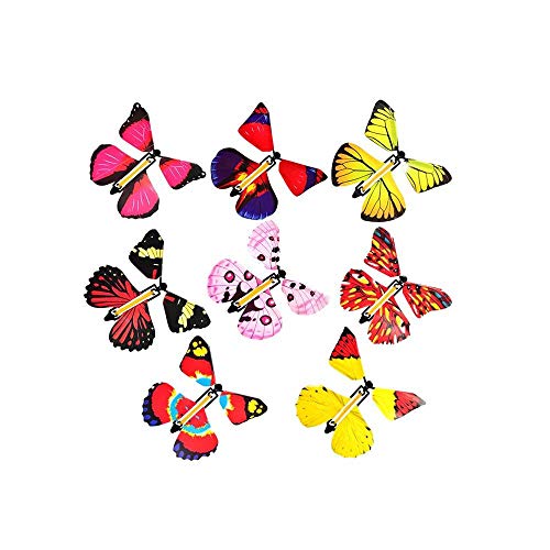 Uteruik Mariposa voladora mágica en el Libro, Banda de Goma alimentada con Forma de Mariposa, Gran Sorpresa para Regalos de Boda y cumpleaños, 12 Piezas (Color al Azar)