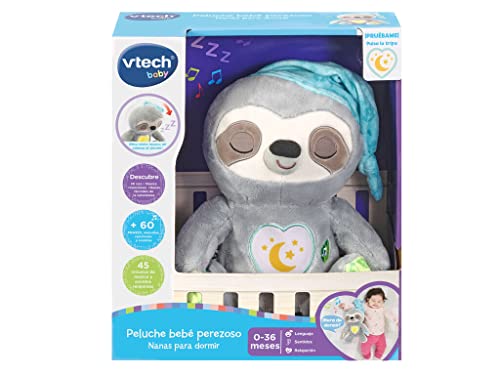 VTech Baby - Perezoso Nanas para dormir | Peluche para bebés +0 meses | Versión ESP | Color gris