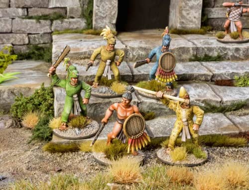 Wargames Atlantic - Renacimiento: Guerreros Aztecas (30 figuras de plástico duro de 28 mm)