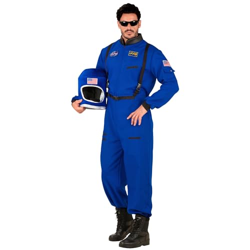 Widmann - Disfraz de astronauta, traje espacial, mono azul, el espacio, hombre del espacio, disfraces de carnaval