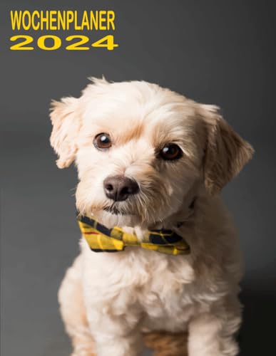 Wochenplaner 2024 Hund: Tages- und Monatsplaner der Jahre, Wochenplaner 1 Woche auf 2 Seiten, Jahreskalender mit Quartals- und Wochenplaner, von Januar 2024 bis Dezember 2024.