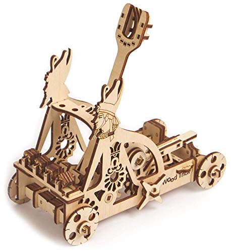 Wood Trick Catapult Wooden Model Kit to Build - 3D Wooden Puzzles for Adults and Kids to Build - Engineering DIY Wooden Models