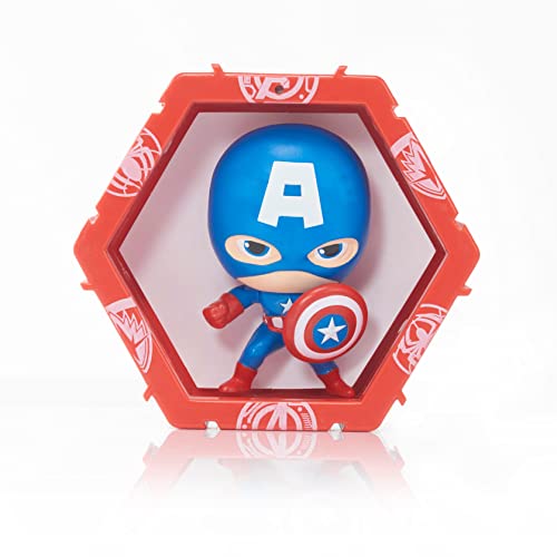WOW! PODS Collection Avengers – Captain America, Figurine de Super-héros Lumineuse à tête branlante, Jouets et Cadeaux Officiels Marvel à Collectionner