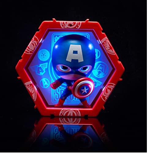 WOW! PODS Collection Avengers – Captain America, Figurine de Super-héros Lumineuse à tête branlante, Jouets et Cadeaux Officiels Marvel à Collectionner