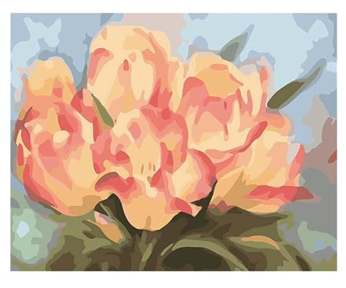 XCLTLSM Kit de pintura en lienzo para regalo, tulipán de flores, principiantes a avanzados, divertidos proyectos de arte y manualidades para adultos, 40 x 50 cm