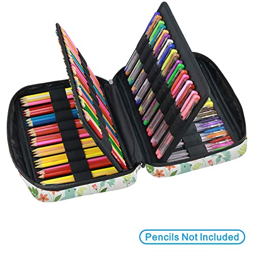 YOUSHARES 166 Slots Caja de Lápices de Colores, 110 Ranuras Gel Plumas FO Organizador de la Caja para Colorear, Práctico Soporte de Lápiz de Color Multicapa 10