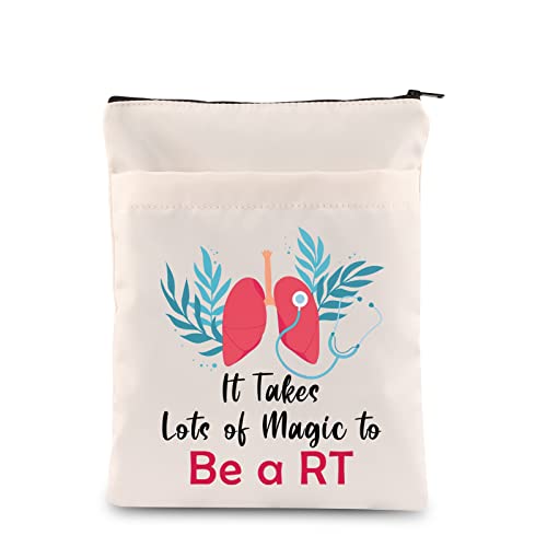 Zuo Bao Funda para libro de terapeuta respiratorio, con texto en inglés "It Takes Lots of Magic to Be a RT, funda de libro neumólogo, regalo para terapeuta (It Takes Lots of Magic to Be a RT)
